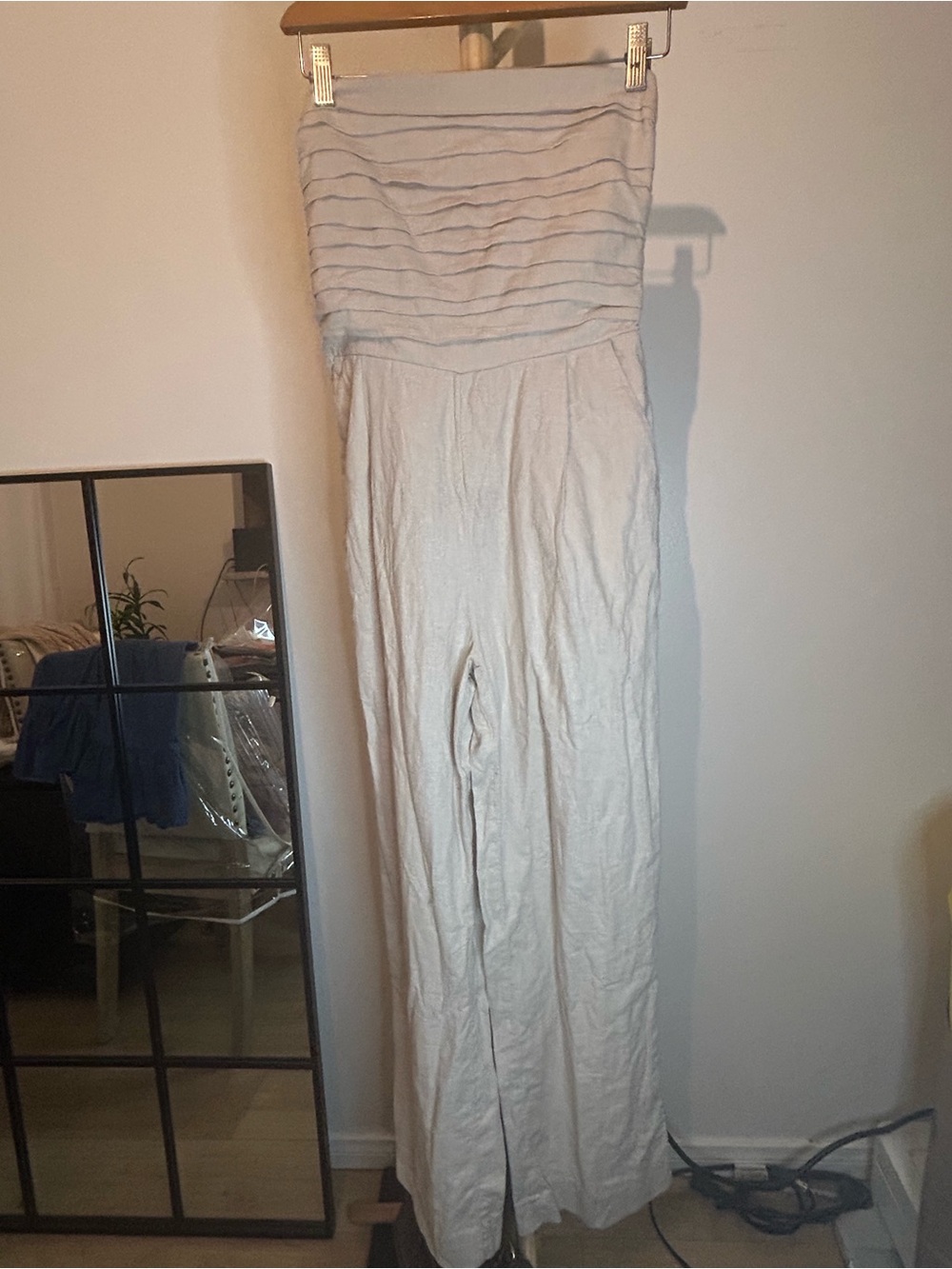 Abercrombie & Fitch Cream Wide-Leg Jumpsuit XS